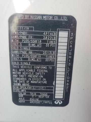 2020 Infiniti Qx50 Pure მანქანა იყიდება აუქციონზე, vin: 3PCAJ5M13LF109821, აუქციონის ნომერი: 67984795