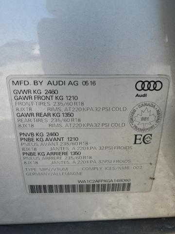 2016 Audi Q5 მანქანა იყიდება აუქციონზე, vin: WA1C2AFPXGA148060, აუქციონის ნომერი: 67647785