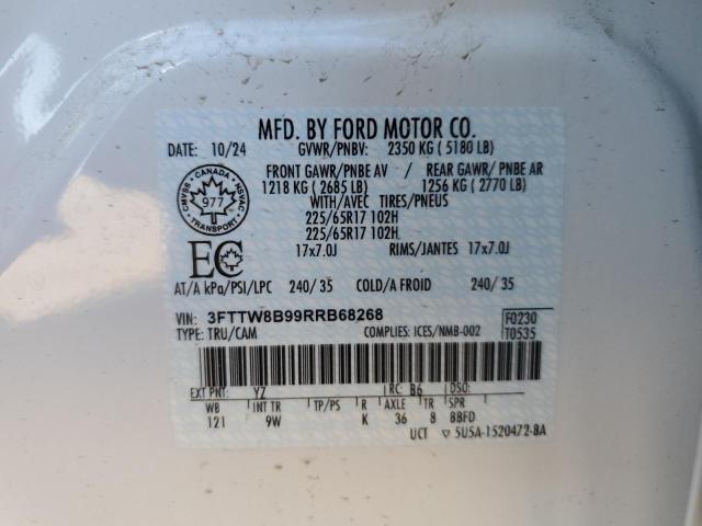 2024 Ford Maverick X მანქანა იყიდება აუქციონზე, vin: 3FTTW8B99RRB68268, აუქციონის ნომერი: 70135005