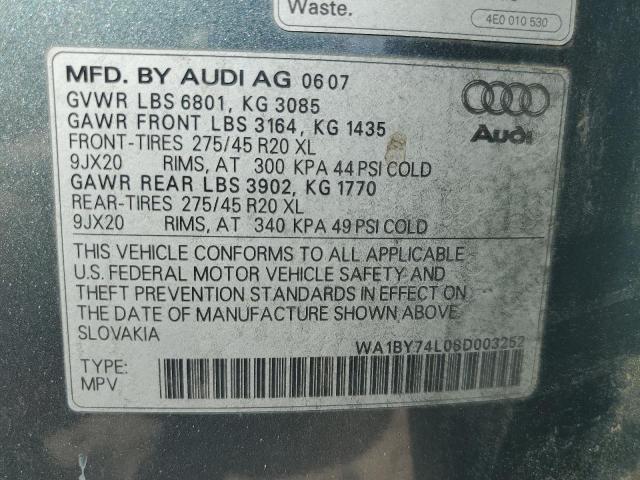 Aukcja sprzedaży 2008 Audi Q7, vin: WA1BY74L08D003252, numer aukcji: 70974855