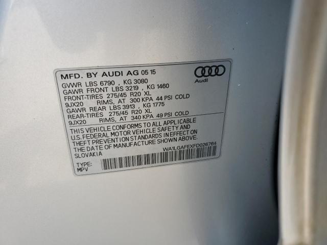 Продаж на аукціоні авто 2015 Audi Q7 Premium, vin: WA1LGAFEXFD026764, номер лоту: 67339625