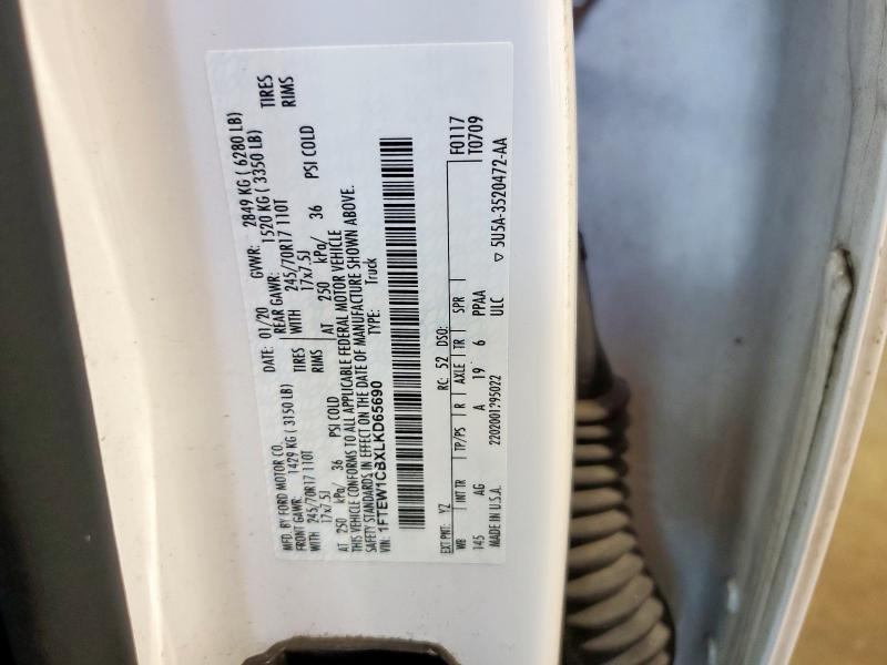 2020 Ford F150 Super მანქანა იყიდება აუქციონზე, vin: 1FTEW1CBXLKD65690, აუქციონის ნომერი: 68544765