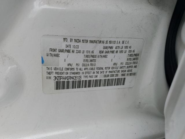 Продажа на аукционе авто 2024 Mazda 3, vin: 3MZBPAAM2RM406106, номер лота: 67192785