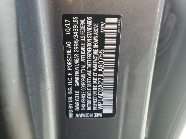 70441525 :رقم المزاد ، WP1AD2A27JLA80755 vin ، 2018 Porsche Cayenne Gt مزاد بيع