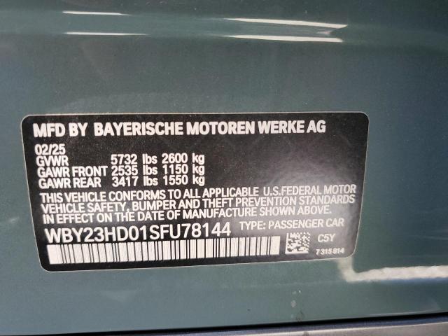 68218325 :رقم المزاد ، WBY23HD01SFU78144 vin ، 2025 Bmw I4 Edrive مزاد بيع