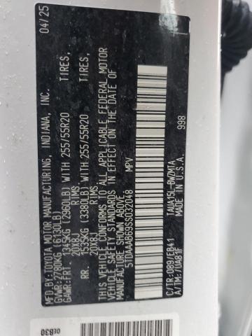 69500835 :رقم المزاد ، 5TDAAAB69SS032048 vin ، 2025 Lexus Tx 350 مزاد بيع