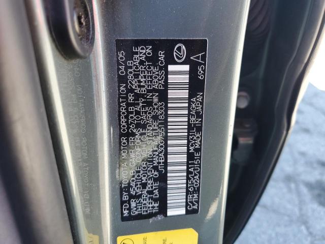Aukcja sprzedaży 2005 Lexus Es 330, vin: JTHBA30G755118303, numer aukcji: 69222855