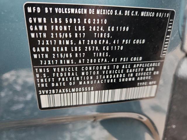 69760485 :رقم المزاد ، 3VV2B7AX5LM005558 vin ، 2020 Volkswagen Tiguan مزاد بيع