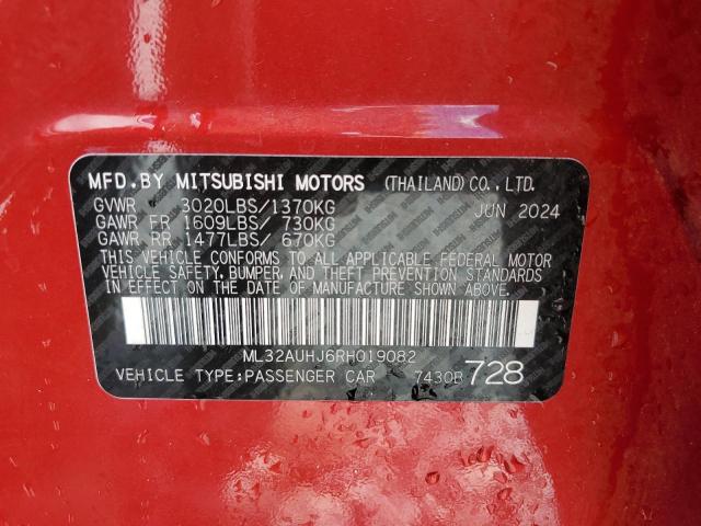 Продажа на аукционе авто 2024 Mitsubishi Mirage Es, vin: ML32AUHJ6RH019082, номер лота: 67529675