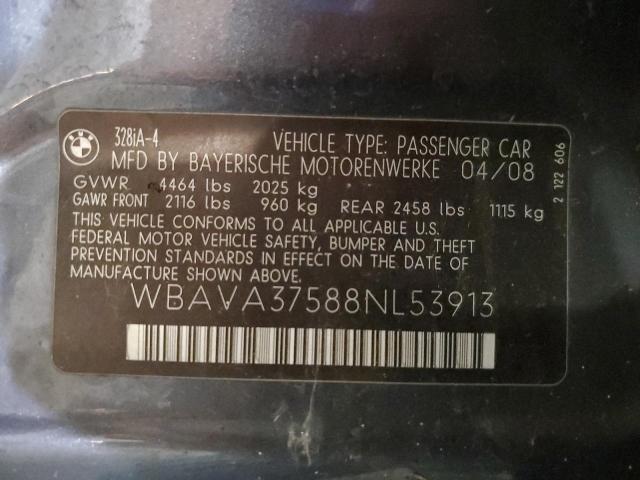 68306875 :رقم المزاد ، WBAVA37588NL53913 vin ، 2008 Bmw 328 I مزاد بيع