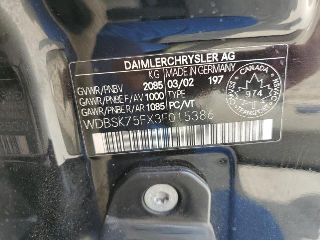 Aukcja sprzedaży 2003 Mercedes-benz Sl, vin: WDBSK75FX3F015386, numer aukcji: 69889815