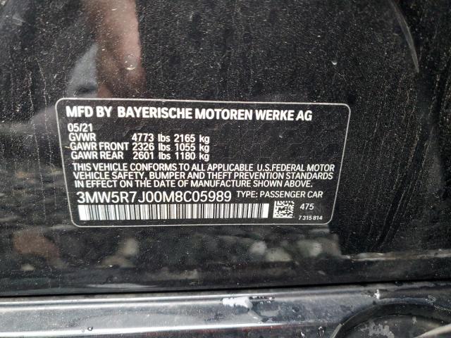Aukcja sprzedaży 2021 Bmw 330xi, vin: 3MW5R7J00M8C05989, numer aukcji: 68047205
