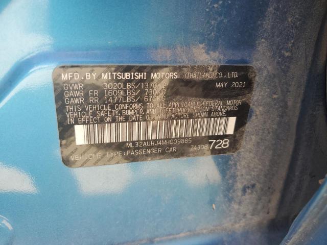 Продаж на аукціоні авто 2021 Mitsubishi Mirage, vin: ML32AUHJ4MH009885, номер лоту: 69302775