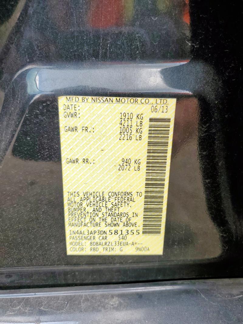 Продаж на аукціоні авто 2013 Nissan Altima 2.5, vin: 1N4AL3AP3DN581355, номер лоту: 68877365