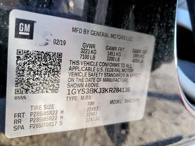 Продажа на аукционе авто 2019 Cadillac Escalade L, vin: 1GYS3BKJ3KR284136, номер лота: 69225915