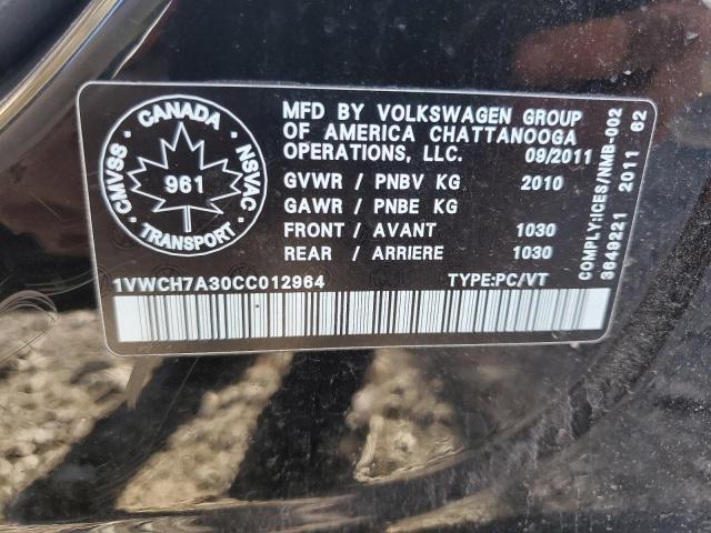 Aukcja sprzedaży 2012 Volkswagen Passat, vin: 1VWCH7A30CC012964, numer aukcji: 70912735