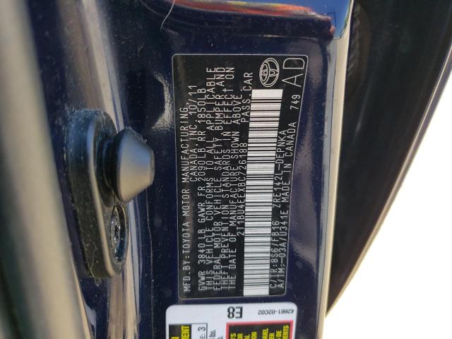 2011 Toyota Corolla Base მანქანა იყიდება აუქციონზე, vin: 2T1BU4EEXBC726188, აუქციონის ნომერი: 69367315