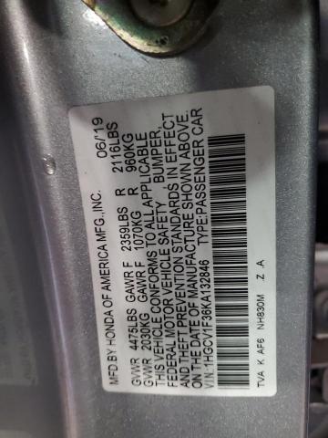Aukcja sprzedaży 2019 Honda Accord Spo, vin: 1HGCV1F36KA132846, numer aukcji: 68868255