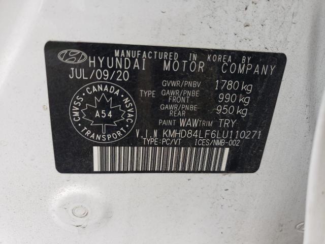 Aukcja sprzedaży 2020 Hyundai Elantra, vin: KMHD84LF6LU110271, numer aukcji: 69791215