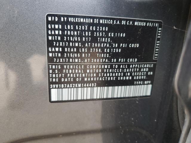 Aukcja sprzedaży 2019 Volkswagen Tiguan, vin: 3VV1B7AX2KM144492, numer aukcji: 68651085