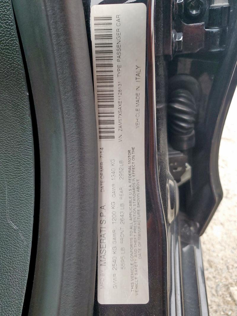 70152805 :رقم المزاد ، ZAM57XSAXE1128131 vin ، 2014 Maserati Ghibli مزاد بيع