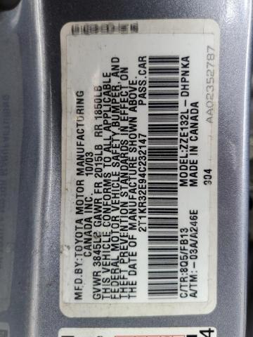 69109635 :رقم المزاد ، 2T1KR32E94C232147 vin ، 2004 Toyota Corolla Ma مزاد بيع