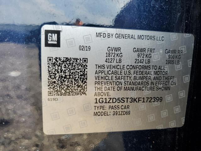 Продаж на аукціоні авто 2019 Chevrolet Malibu, vin: 1G1ZD5ST3KF172399, номер лоту: 67270515