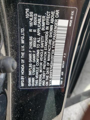 Продажа на аукционе авто 2017 Honda Civic Ex, vin: SHHFK7H53HU207104, номер лота: 67546775