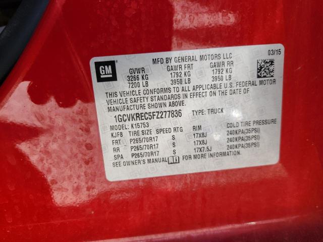 Продаж на аукціоні авто 2015 Chevrolet Silverado K1500 Lt, vin: 1GCVKREC5FZ277836, номер лоту: 67293995