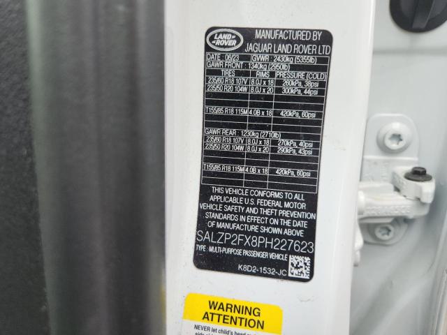 70688885 :رقم المزاد ، SALZP2FX8PH227623 vin ، 2023 Land Rover Range Rove مزاد بيع