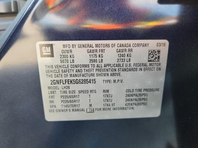 Продажа на аукционе авто 2016 Chevrolet Equinox Lt, vin: 2GNFLFEK5G6285415, номер лота: 70203535