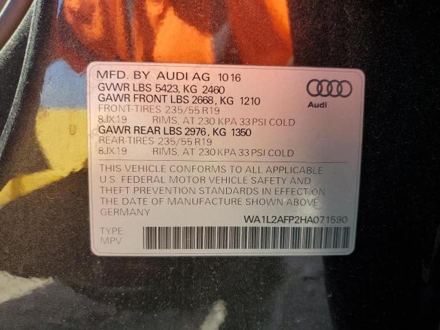 Aukcja sprzedaży 2017 Audi Q5, vin: WA1L2AFP2HA071590, numer aukcji: 65513005