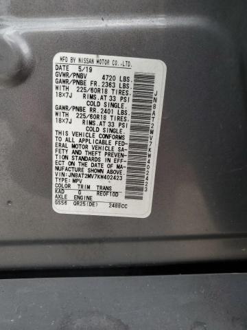 Aukcja sprzedaży 2019 Nissan Rogue, vin: JN8AT2MV7KW402423, numer aukcji: 69347755