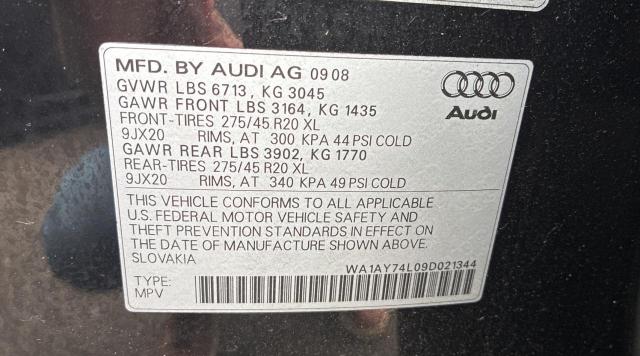 Продажа на аукционе авто 2009 Audi Q7 3.6 Qua, vin: WA1AY74L09D021344, номер лота: 69412145