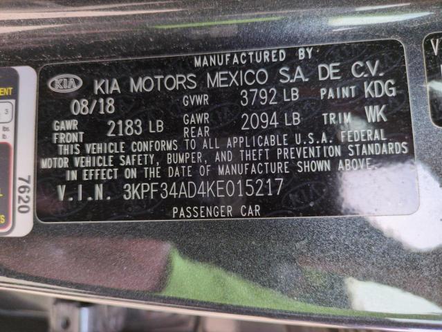 68919035 :رقم المزاد ، 3KPF34AD4KE015217 vin ، 2019 Kia Forte Gt L مزاد بيع