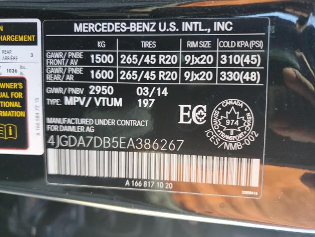 68965025 :رقم المزاد ، 4JGDA7DB5EA386267 vin ، 2014 Mercedes-benz Ml 550 4ma مزاد بيع