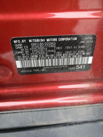 Продаж на аукціоні авто 2019 Mitsubishi Outlander Se, vin: JA4AD3A32KZ037515, номер лоту: 69675605