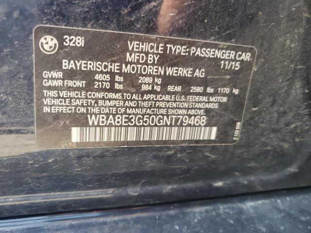 2016 Bmw 328 მანქანა იყიდება აუქციონზე, vin: WBA8E3G50GNT79468, აუქციონის ნომერი: 67538225