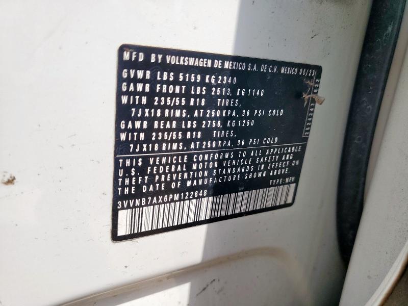 67576405 :رقم المزاد ، 3VVNB7AX6PM122648 vin ، 2023 Volkswagen Tiguan مزاد بيع