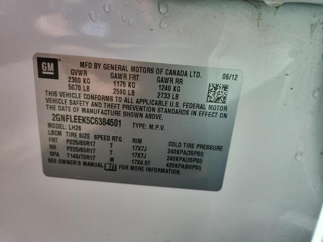 Aukcja sprzedaży 2012 Chevrolet Equinox, vin: 2GNFLEEK5C6384501, numer aukcji: 69855035