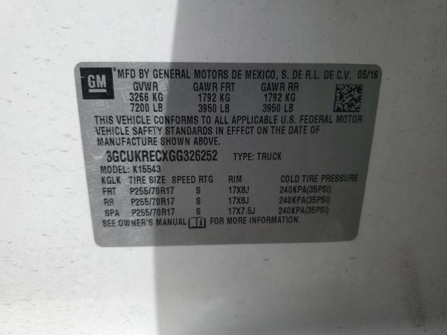 Продаж на аукціоні авто 2016 Chevrolet Silverado, vin: 3GCUKRECXGG326252, номер лоту: 69136815