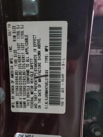 Aukcja sprzedaży 2014 Honda Cr-v Exl, vin: 5J6RM4H78EL076389, numer aukcji: 69344945