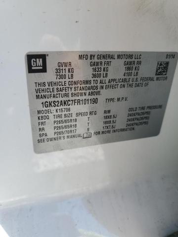 2015 Gmc Yukon მანქანა იყიდება აუქციონზე, vin: 1GKS2AKC7FR101190, აუქციონის ნომერი: 69815965