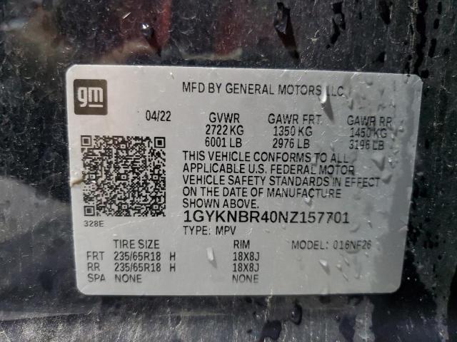 2022 Cadillac Xt5 Luxury მანქანა იყიდება აუქციონზე, vin: 1GYKNBR40NZ157701, აუქციონის ნომერი: 70275355