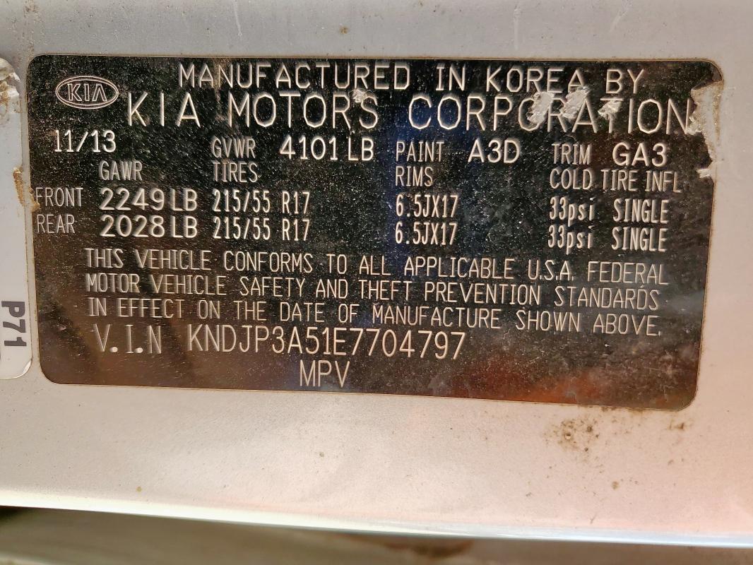 Aukcja sprzedaży 2014 Kia Soul +, vin: KNDJP3A51E7704797, numer aukcji: 68254705
