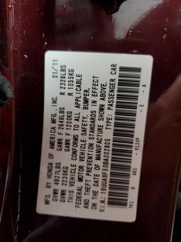 Aukcja sprzedaży 2011 Acura Tl, vin: 19UUA9F50BA002805, numer aukcji: 67802405