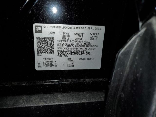 Aukcja sprzedaży 2025 Chevrolet Equinox, vin: 3GNAXHEG6SL104591, numer aukcji: 69408175