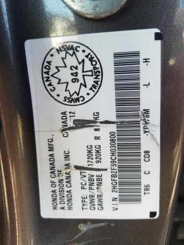 Продаж на аукціоні авто 2012 Honda Civic, vin: 2HGFB2F59CH030800, номер лоту: 69266285