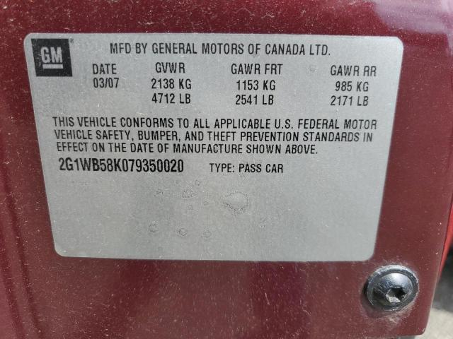 Aukcja sprzedaży 2007 Chevrolet Impala Ls, vin: 2G1WB58K079350020, numer aukcji: 68857045