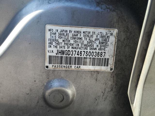 Продаж на аукціоні авто 2007 Honda Fit, vin: JHMGD37467S003687, номер лоту: 67012185